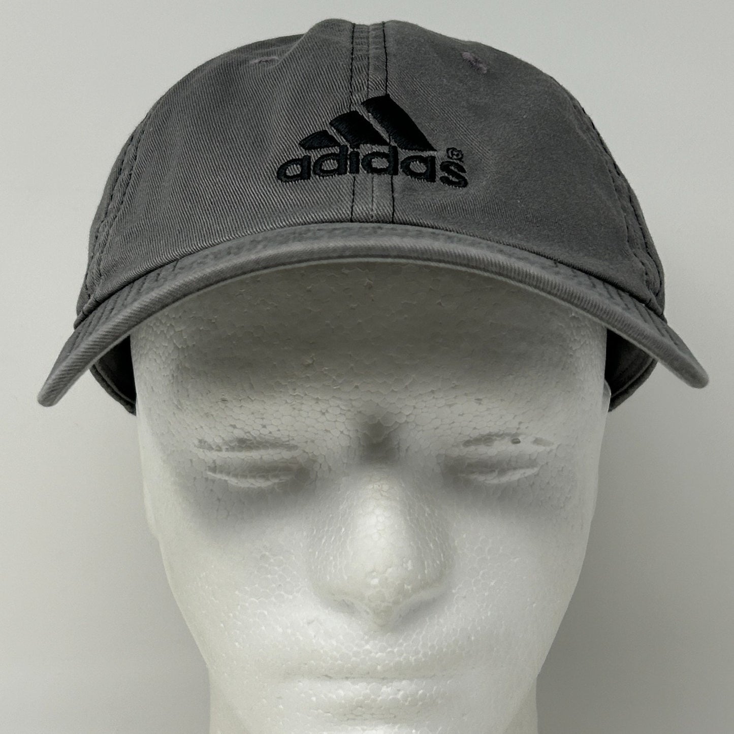 Adidas Dad Hat Baseball Cap Gray Logo Strapback 6 Panel Unstructured
