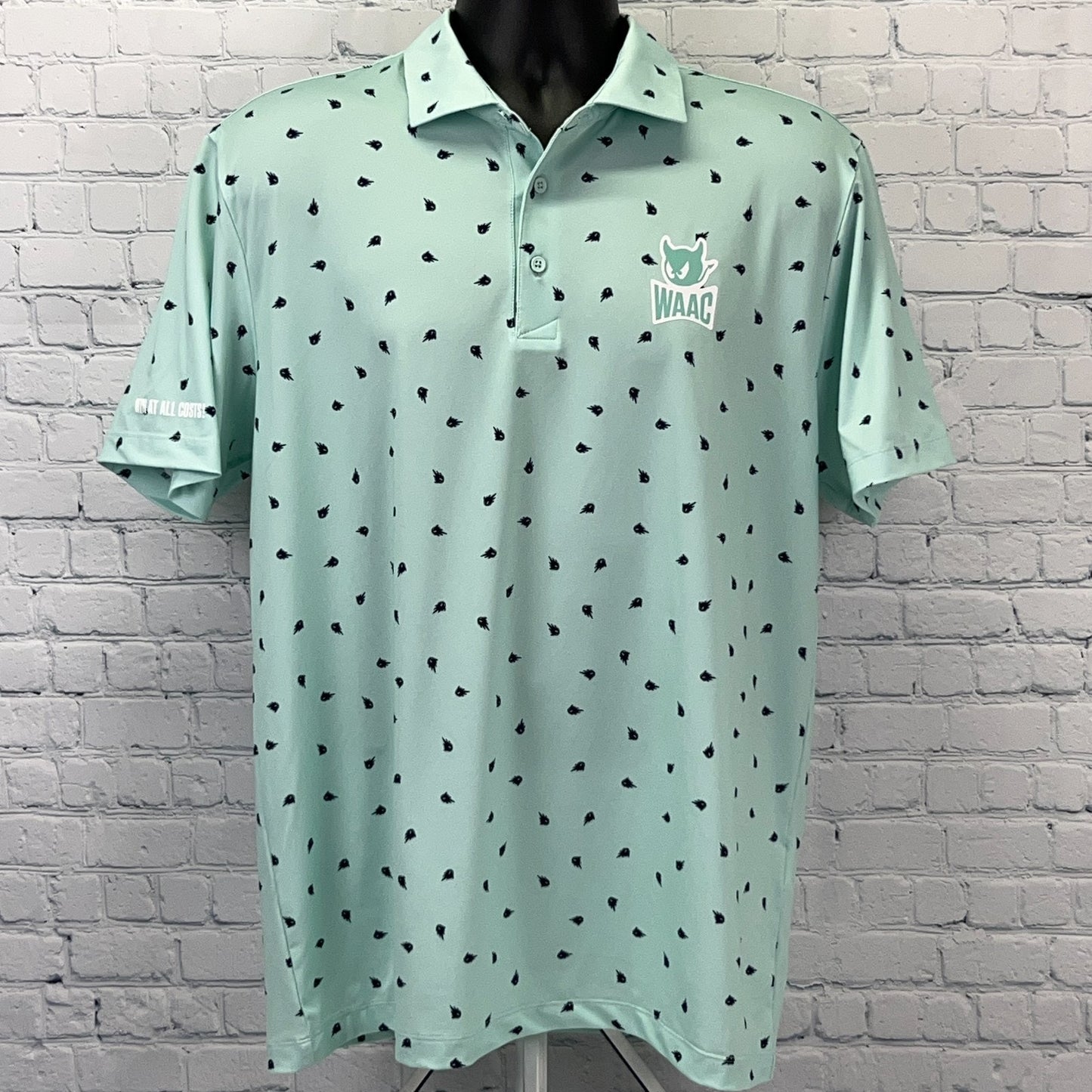WAAC Win At All Costs Golf Polo Shirt Logo Golfing Golfer Green Mens XL X-Large