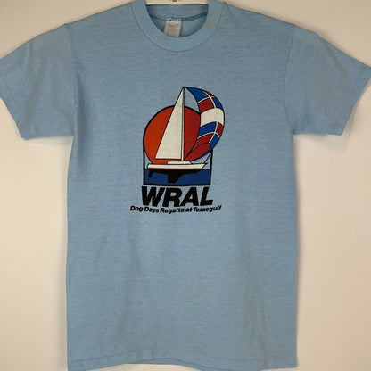 WRAL Dog Days Regatta Texasgulf Vintage 80s T Shirt Sailing Boat USA Made Small