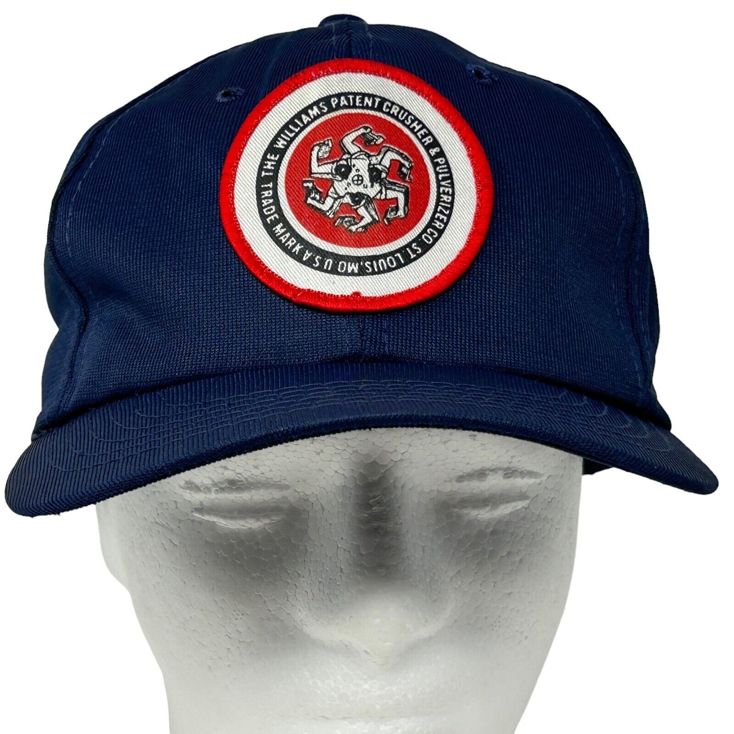 The Williams Patent Crusher Pulverizer Co Vintage 80s Hat Blue Baseball Cap