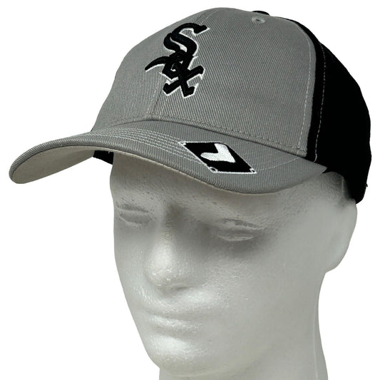 Gorra de béisbol con correa trasera de seis paneles de la MLB negra y gris de los Chicago White Sox