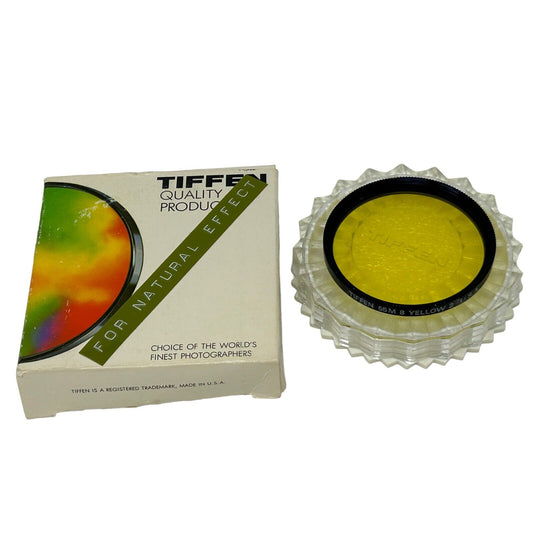 Tiffen 55mm 8 Yellow 2 Screw-In Camera Lens Filter Vintage B&W Photography USA