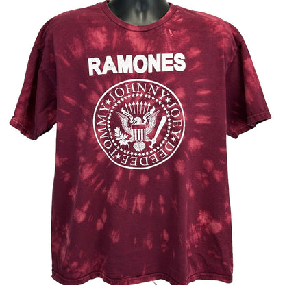 Ramones T Shirt XL X-Large Red Bleach Tie Dye Rock Band Graphic Tee