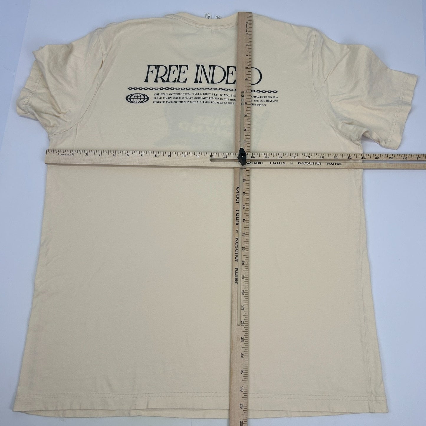 RISE WKND T Shirt Free Indeed John 8 34-36 Christian Jesus Tee Beige XL X-Large