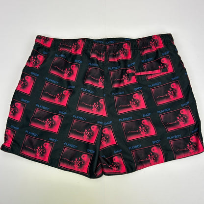 Playboy by Pacsun Swim Trunks Shorts Shop Mesh Lined Pockets Black XL X-Large