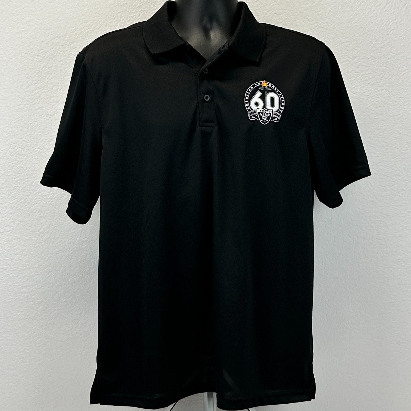 Las Vegas Raiders Performance Polo Shirt 60th Year NFL Clique Black L Large