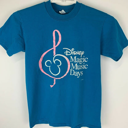 Vintage Disney Magic Music Days T Shirt Small 90s Disneyland USA Made Mens Blue