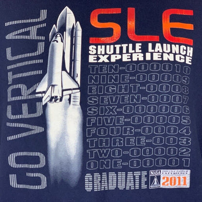 NASA SLE Graduate T Shirt Space Shuttle Launch Experience 2011 Tee XXL 2XL