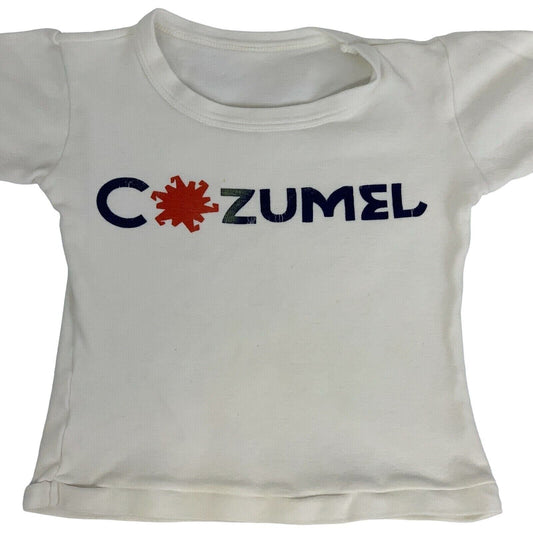 Cozumel Mexico Toddler Vintage 80s T Shirt 3T Travel Girls Kids Youth Tee White