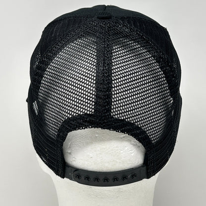 Vintage UWS Football Trucker Hat Cap Black 80s University of Wisconsin Superior