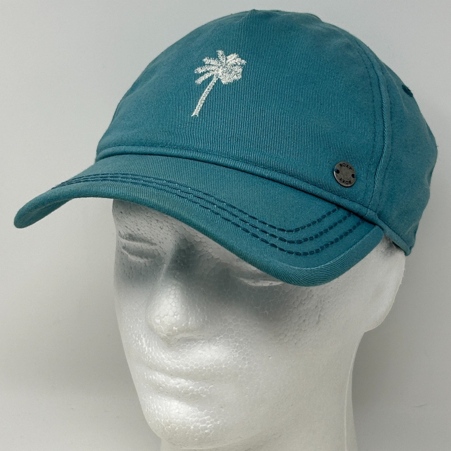 ROXY Womens Hat Baseball Cap Palm Tree Surfer Surfing Snowboarding Snapback Blue