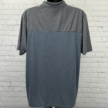 UNLV Rebels Champion Mens XL X-Large Gray Blue Striped Polo Golf Shirt NCAA Team