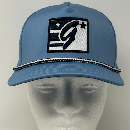 The Game Logo Trucker Hat Cap Blue Mesh Snapback 5 Panel A-Frame Rope Corded