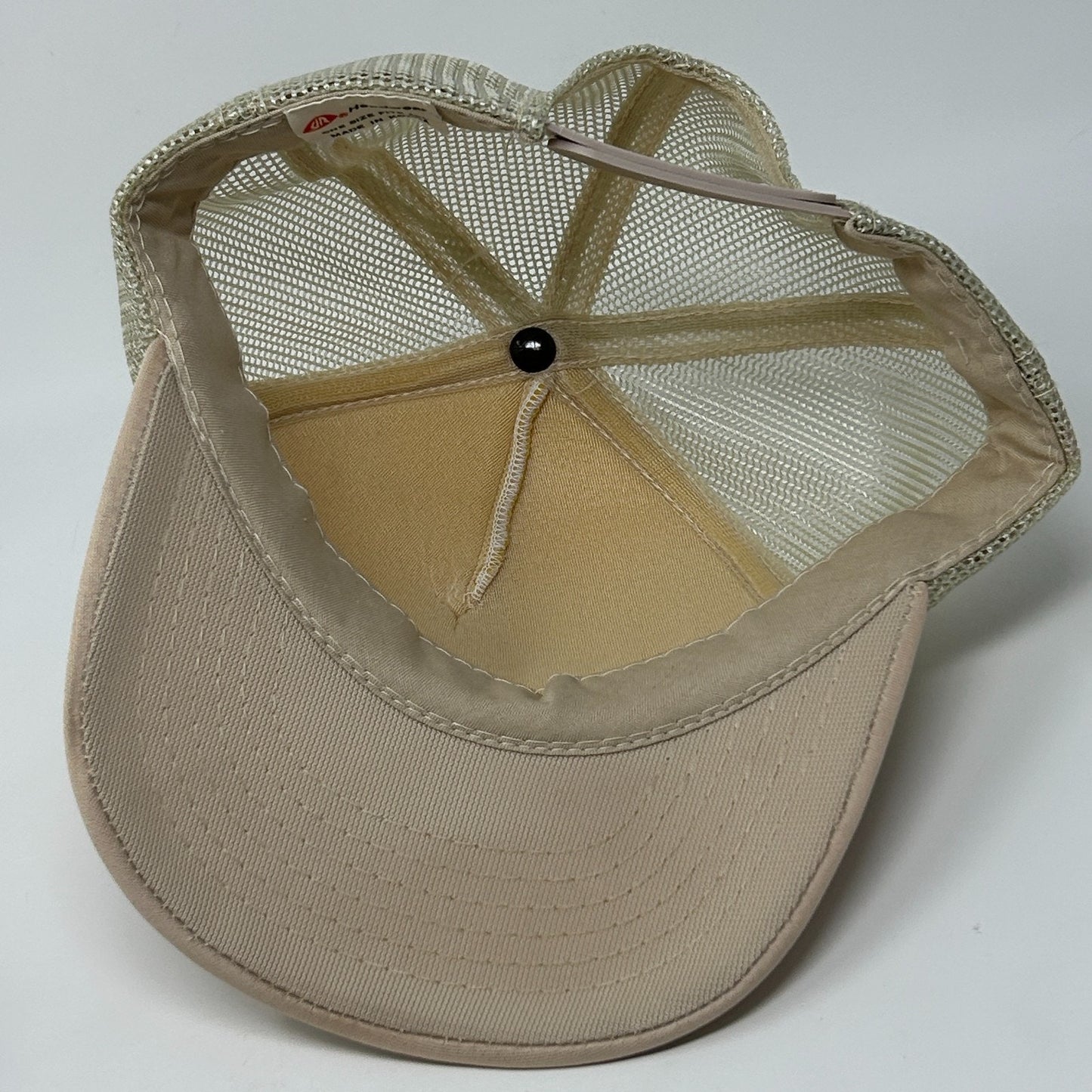 Vintage 90s Desert Storm Saudi Arabia Trucker Hat Baseball Cap Snapback Beige