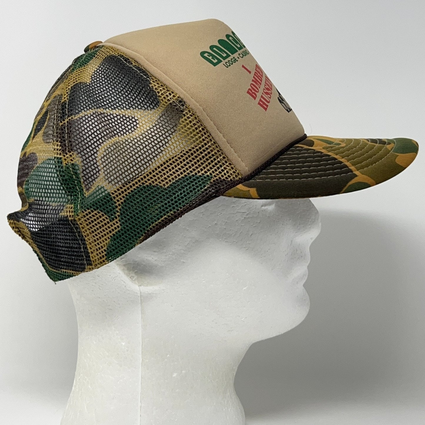 Vintage El Capitan Casino Trucker Hat Baseball Cap Camo Iraq War Snapback Beige