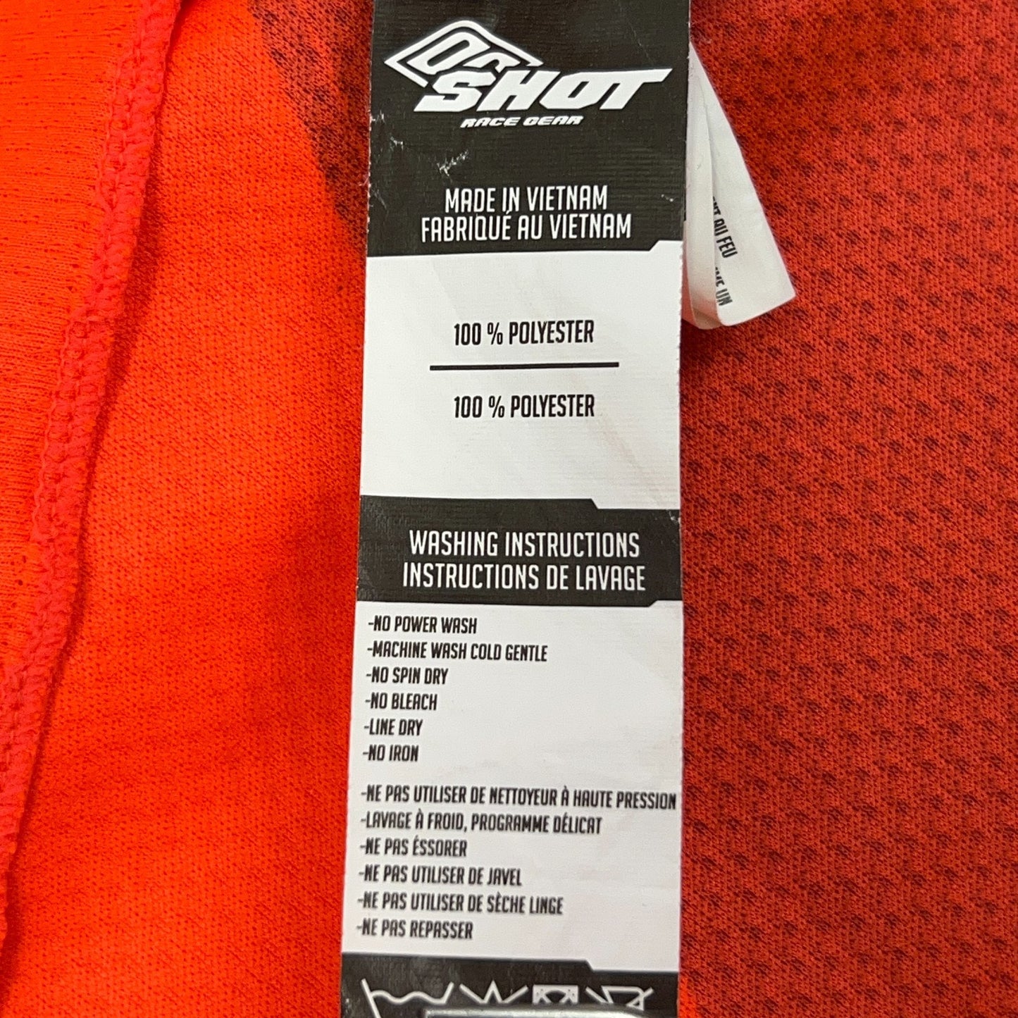 Shot Race Gear Claw Jersey T Shirt MX Motocross Long Sleeve Orange Tee M Medium