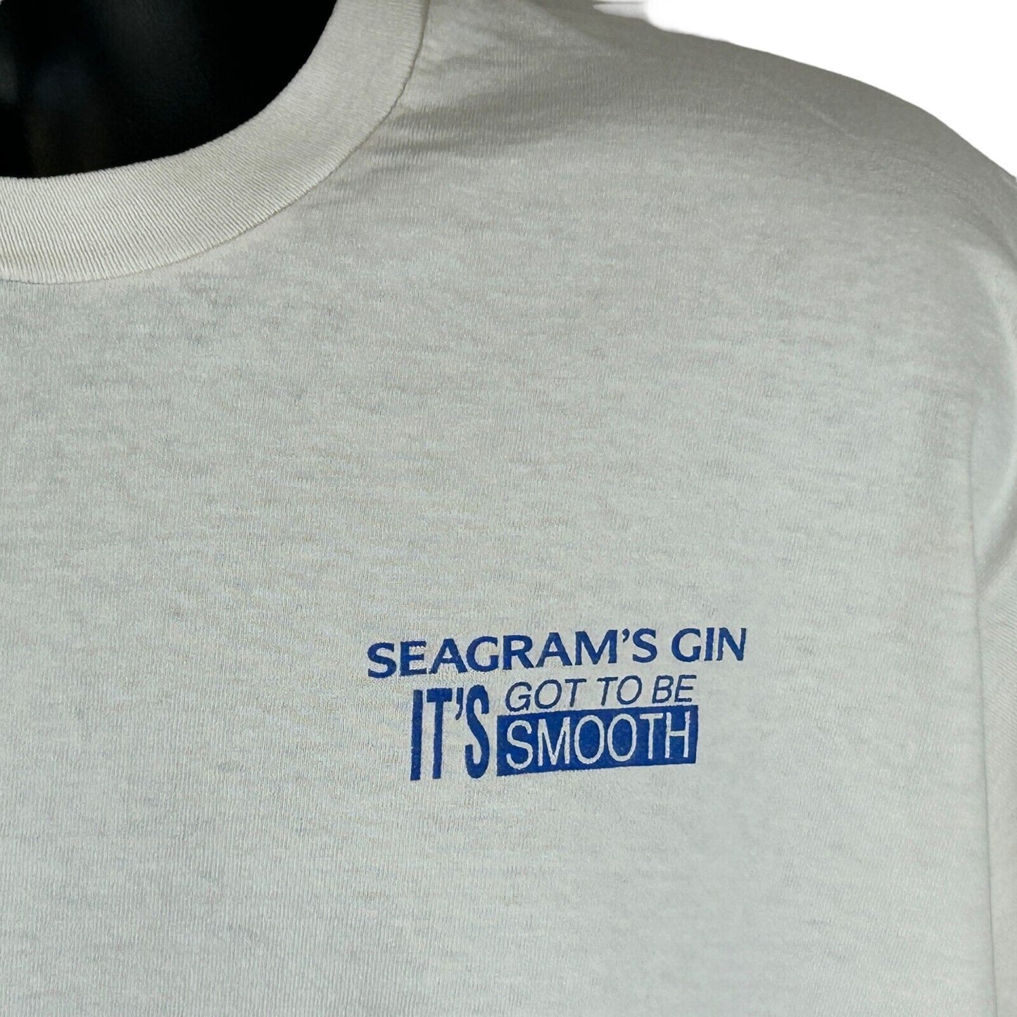 Camiseta Seagrams Gin Vintage 90s X-Large Bebida alcohólica Fabricada en EE. UU. Para hombre Blanco