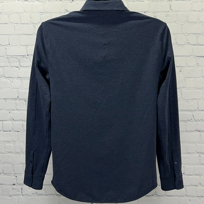 Lululemon Compatibility Long Sleeve Shirt Mens S Small Navy Blue Snap Front