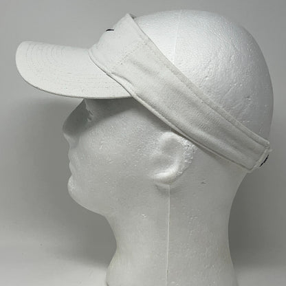 Nike Swoosh Logo Just Do It Visor Hat Cap Tennis Golfer Golfing Strapback White