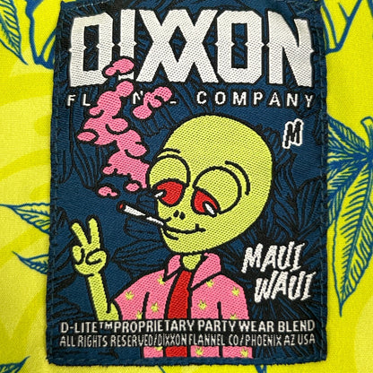 Dixxon Flannel Co Maui Waui Button Front Shirt Marijuana Pot Weed Green M Medium
