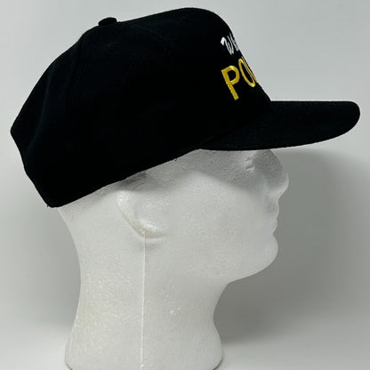 Vintage Whittier Police Hat Cap Black 90s California Policeman Officer Snapback
