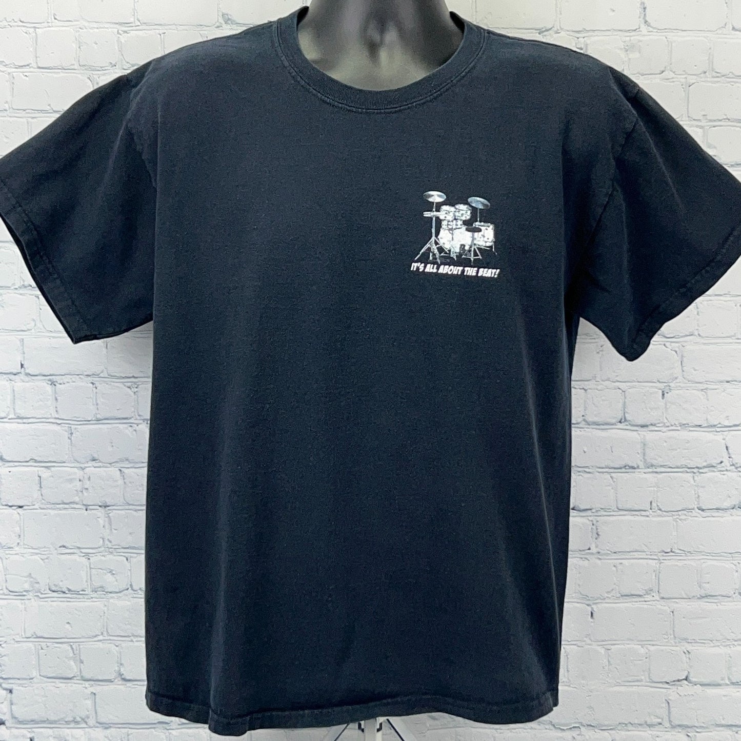Weapons of Mass Percussion T Shirt Drums Drum Kits Rock Music Black Tee L Large
