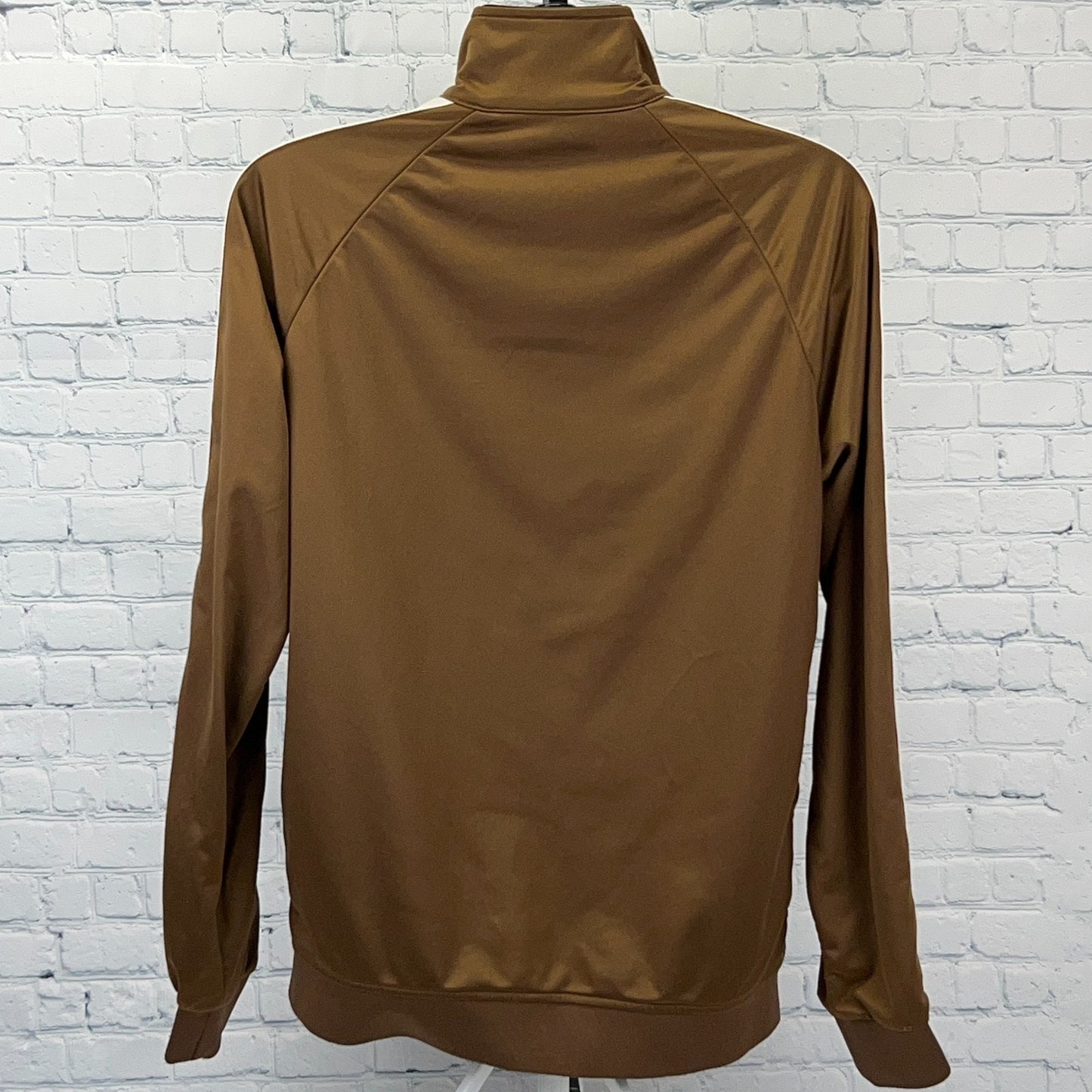 Kappa Track Jacket Logo Long Sleeve Full Zip Pockets Brown Womens XL X-Large