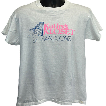 Camiseta vintage de los años 90 de Kathys Kloset en Isaacsons, gran centro comercial, moda fabricada en EE. UU.