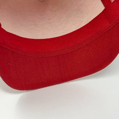 Vintage 80s WES Willmar Electric Service Trucker Hat Baseball Cap Snapback Red