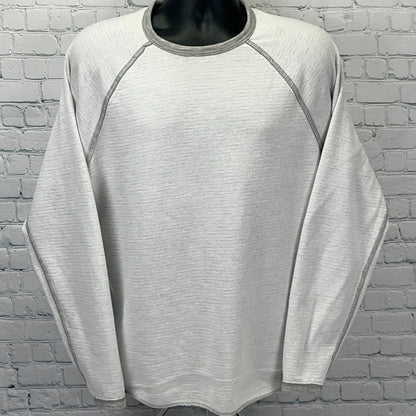 Lucky Brand Gray Label Reversible T Shirt XL X-Large White Gray Long Sleeve