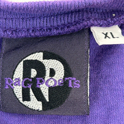 Rag Poets Sun Face Vintage 90s T Shirt XL Poetry Purple Made In USA Tee