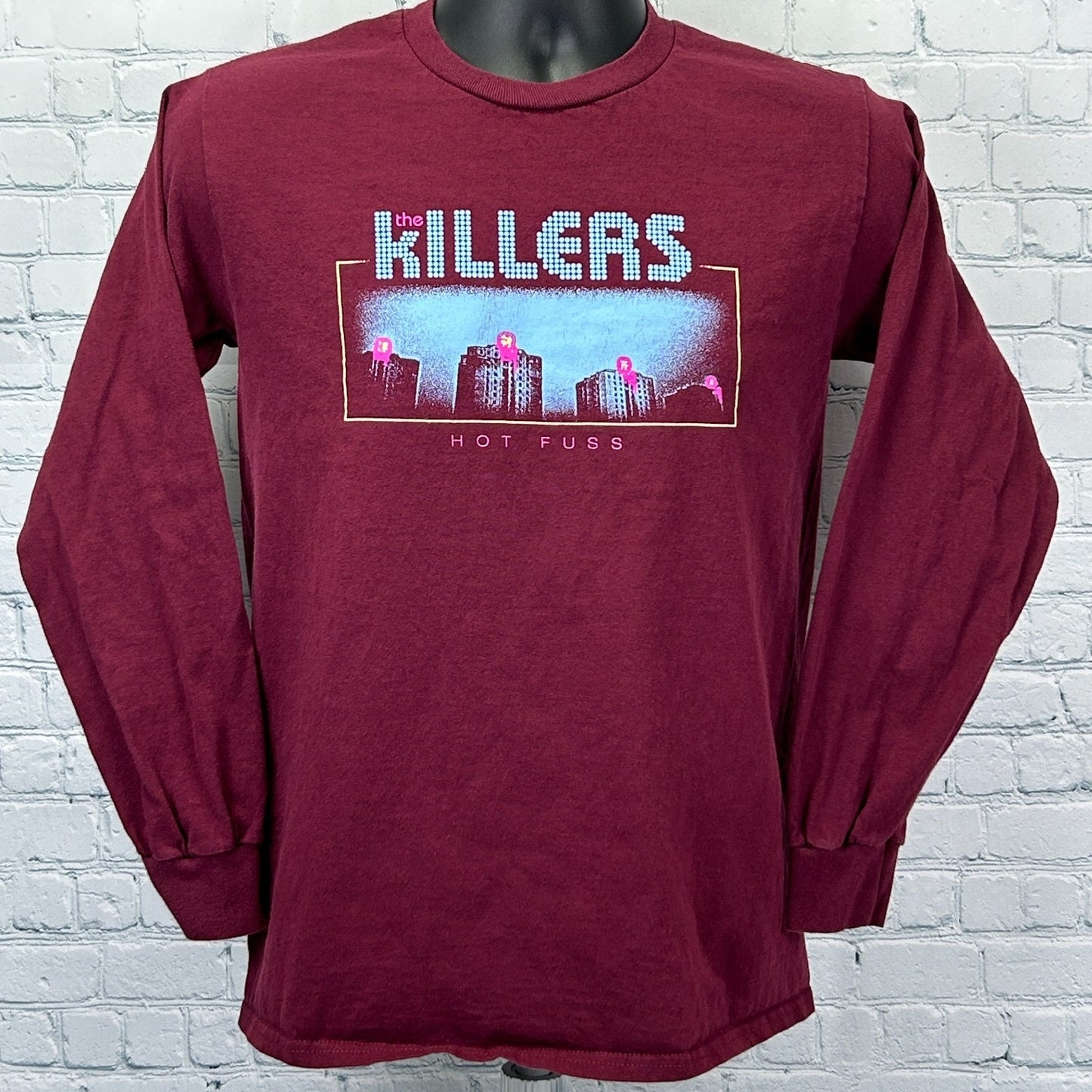 The Killer Hot Fuss Album Tracklist T Shirt Rock Band LS Red Tee Mens S Small