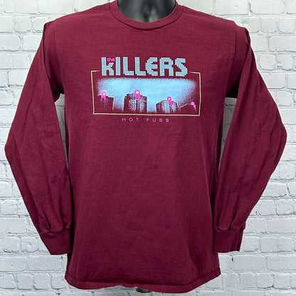 The Killer Hot Fuss Album Tracklist T Shirt Rock Band LS Red Tee Mens S Small