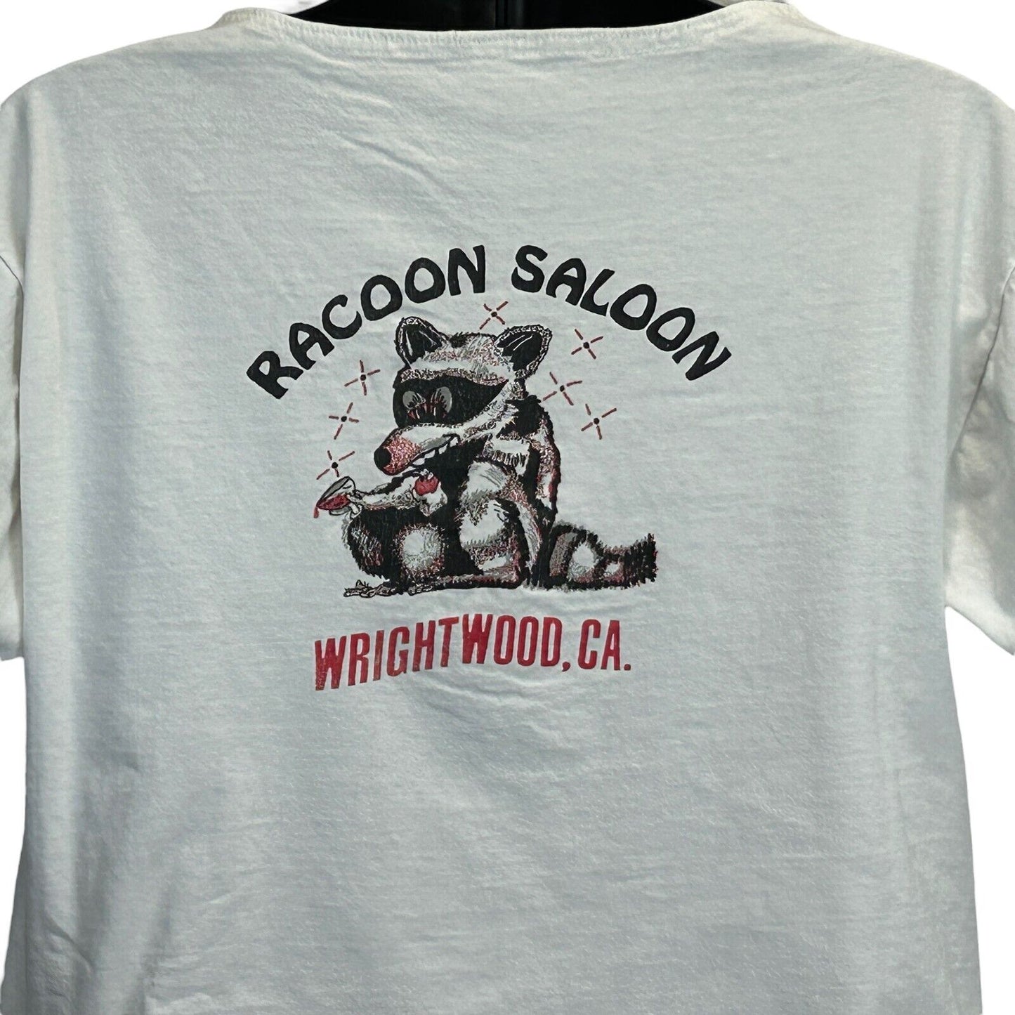 Racoon Saloon Wrightwood California Vintage 90s T Shirt Bar Crop Top Tee Large