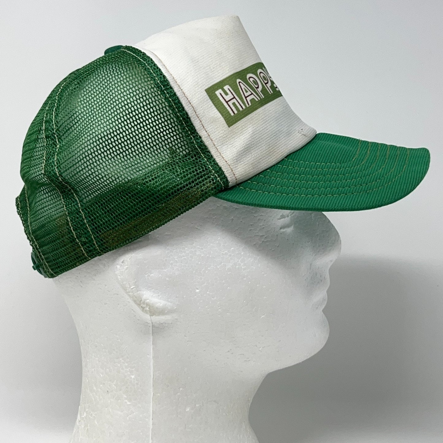 Vintage 80s Happy Days Smokeless Tobacco Trucker Hat Baseball Cap Snapback Green