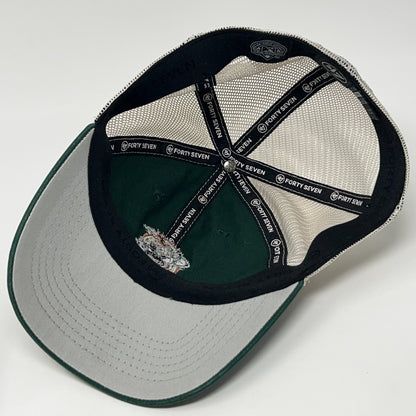 Greensboro Grasshoppers Hat Baseball Cap 47 Brand MiLB Green Mesh Trucker S-M