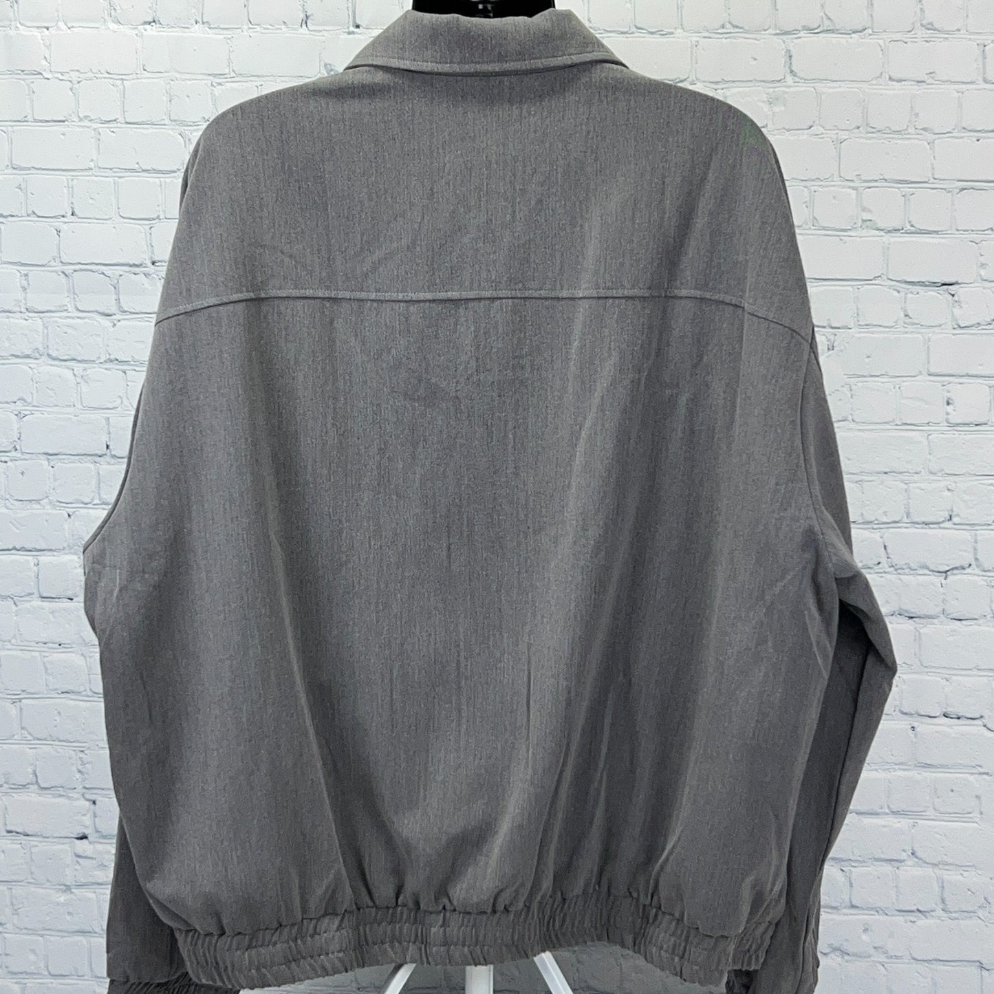 Fashion Nova Men Relaxed Upper East Side Full Zip Jacket Gray Mens 3XL XXXL