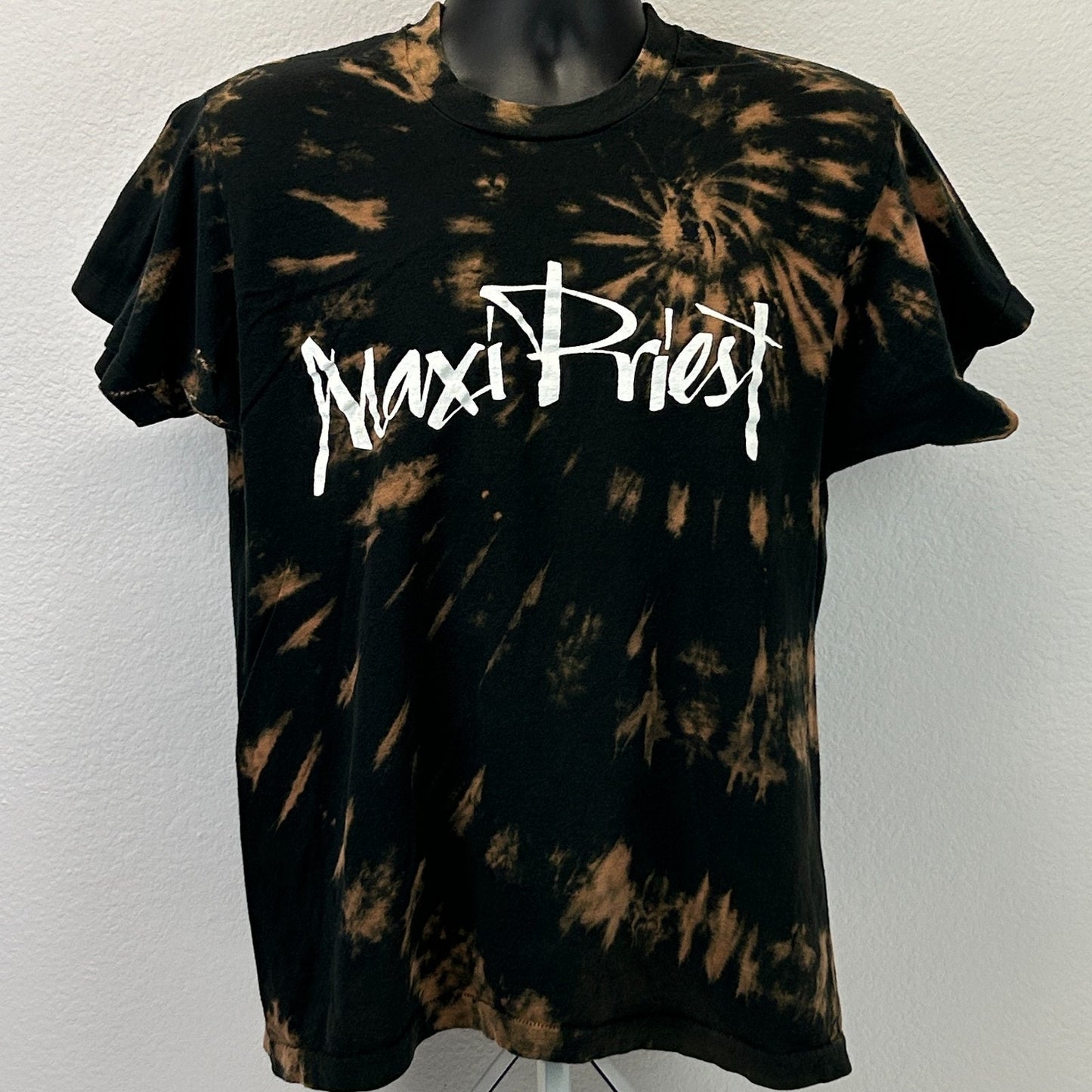 Vintage 90s Maxi Priest Bonafide T Shirt Reggae Tie Dye Black Tee Mens L Large