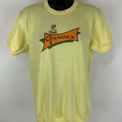 Garcias Womens Vintage 80s T Shirt Large Mexican Mexico Graphic Tee Yellow