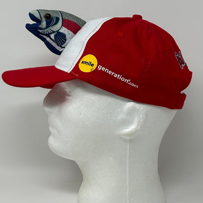 Los Angeles LA Angels Mike Trout Hat Baseball Cap 3D Fish 6 Panel Red Strapback