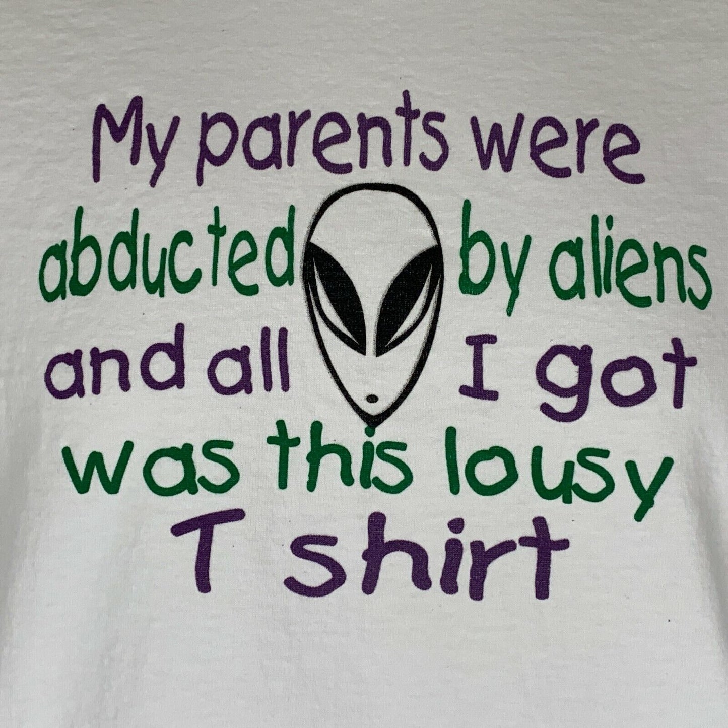 我的父母被外星人绑架了 90 年代复古 T 恤美国制造青年 XL
