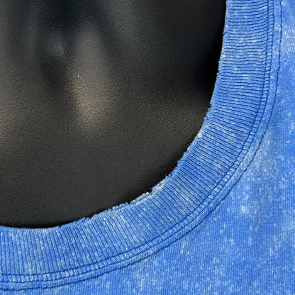 Vintage Y2Ks Polar Bears Alaska T Shirt Bleach Spotted Tie Dye Blue L Large