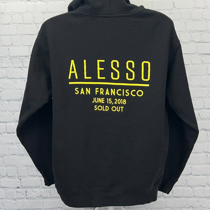Alesso San Francisco 2018 Hoodie L Large Black Hooded Sweatshirt EDM House DJ
