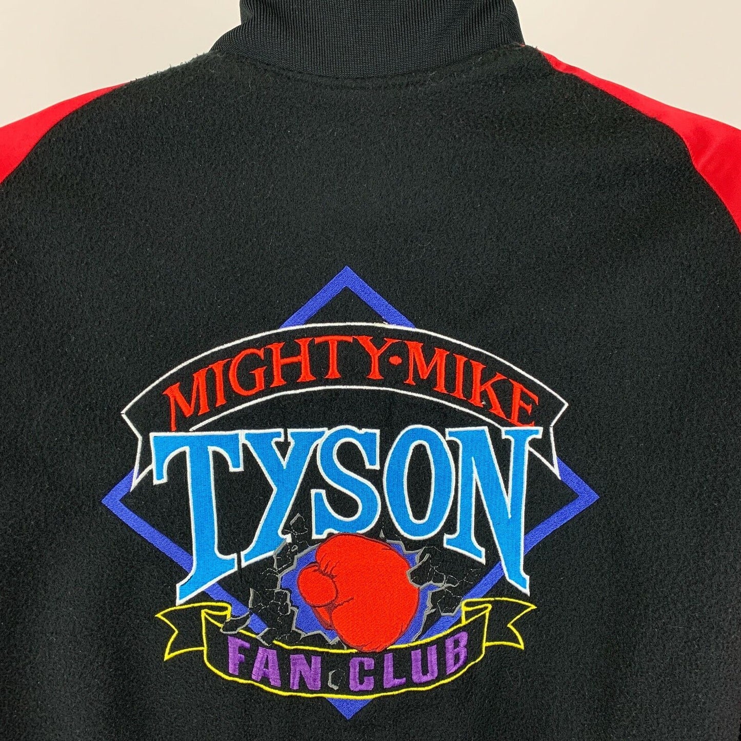 Mighty Mike Tyson Fan Club Vintage 90s Jacket XL X-Large Boxing Boxer Mens Black