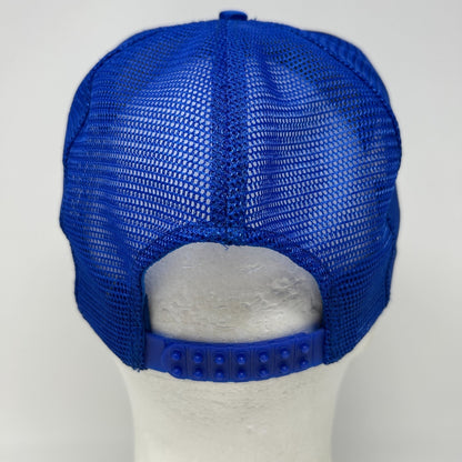 Vintage 80s Frehner North Las Vegas Trucker Hat Baseball Cap Mesh Snapback Blue - Neon Vintage