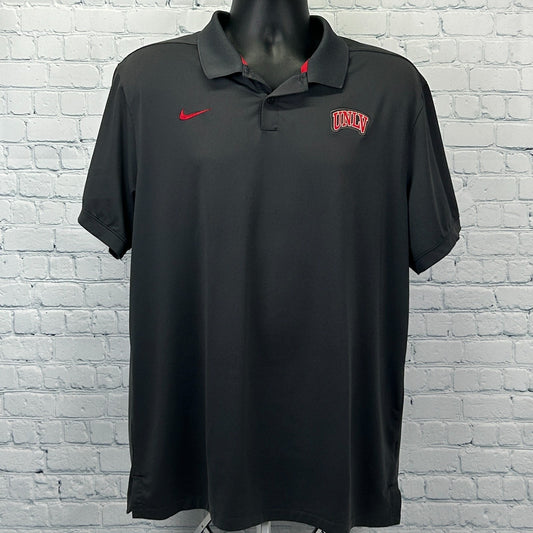UNLV Rebels Polo Shirt University Nevada Las Vegas Nike Dri Fit Gray L Large