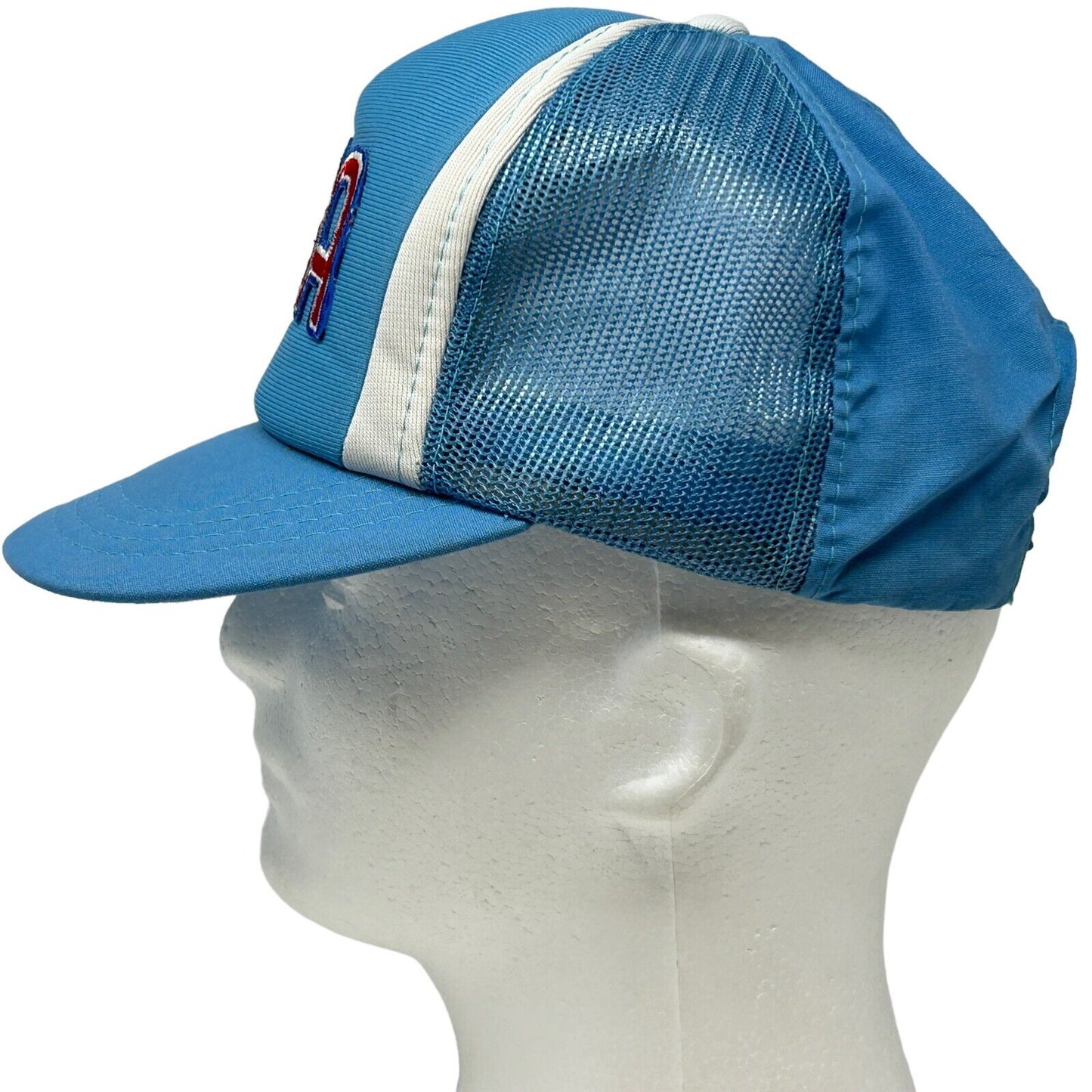 USA Patriotic Snapback Trucker Hat Vintage 70s 80s America Blue Baseball Cap