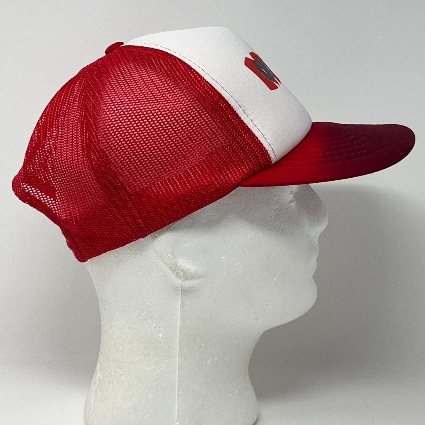 Vintage 80s Monarch Feed Mills Trucker Hat Baseball Cap Farmer Mesh Snapback Red