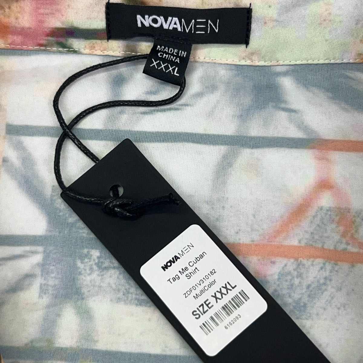 Fashion Nova Men Tag Me Cuban Hawaiian Camp Shirt 3XL XXXL Beige Button Front