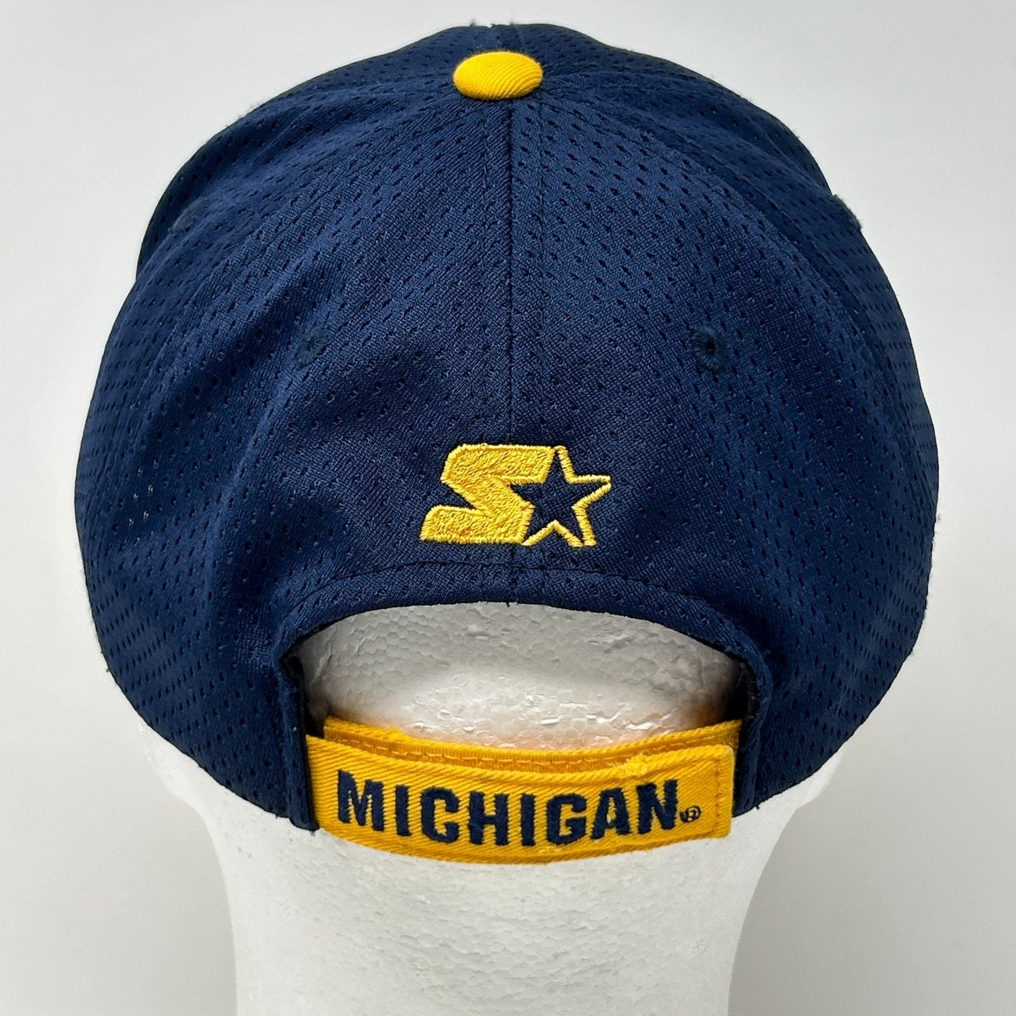 Michigan Wolverines Hat Cap University Starter Strapback Blue Jersey Mesh NCAA